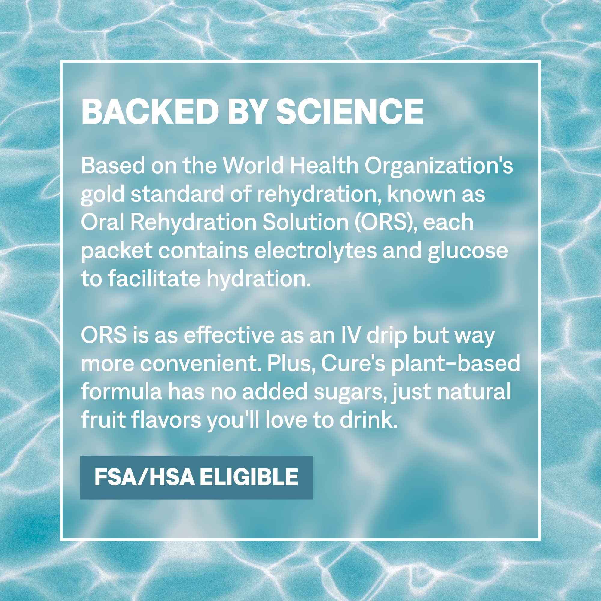 Cure Hydration | Plant-Based Electrolyte Drink Mix | No Added Sugar | FSA-HSA | Dehydration Relief Powder Made with Coconut Water | Non-GMO | Vegan