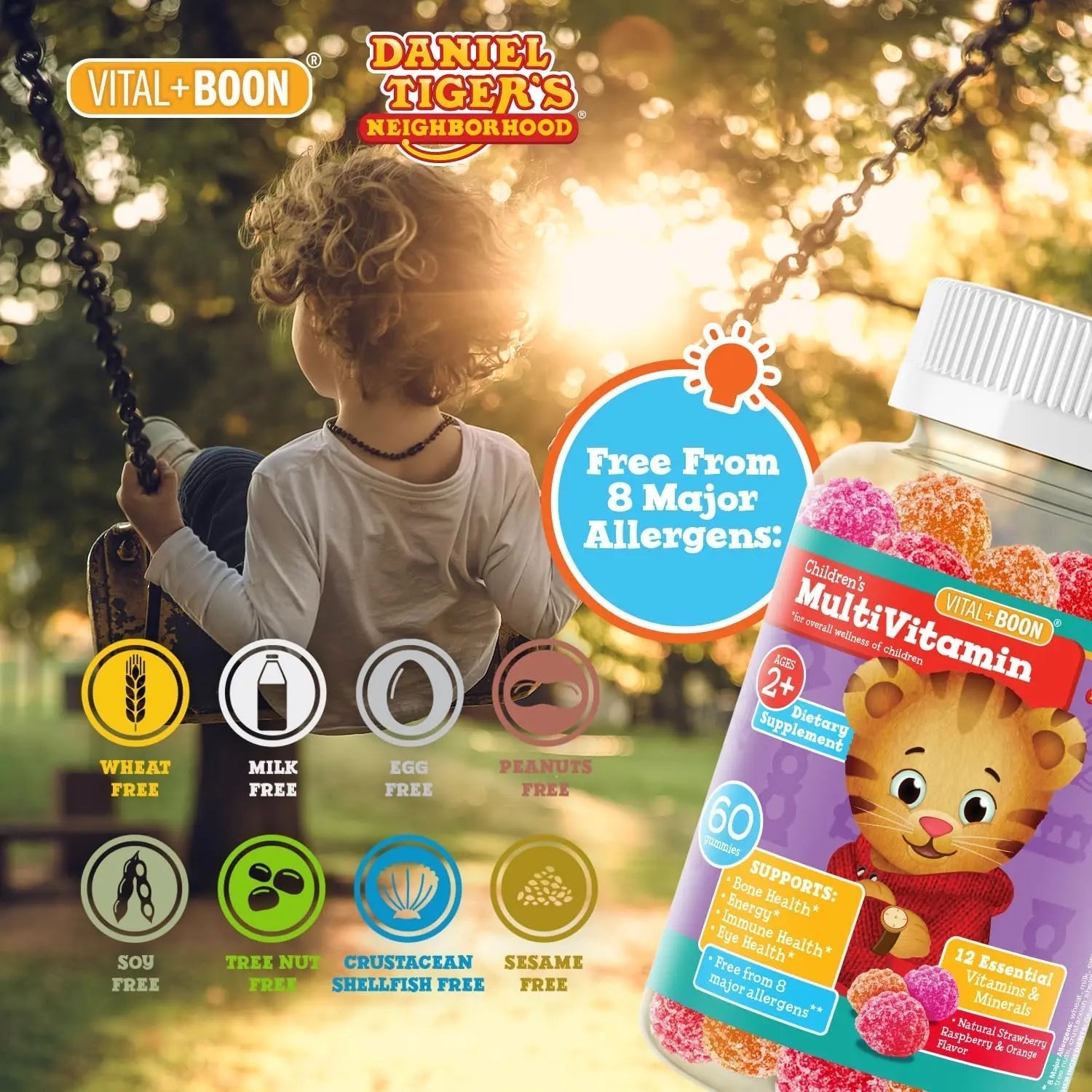 Daniel Tiger - Kids Multivitamin Gummies (60 Gummy Bottle) Toddler 2+ & Kids Vitamins - 12 Essential Vitamins & Minerals to Support Bone Health Avid buy australia supplements