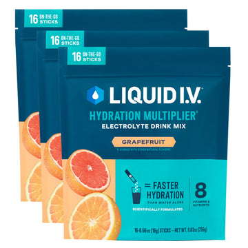 Liquid I.V.® Hydration Multiplier - Grapefruit | Electrolyte Powder Drink Mix | 3 Pack (48 Servings) Liquid I.V. buy australia supplements