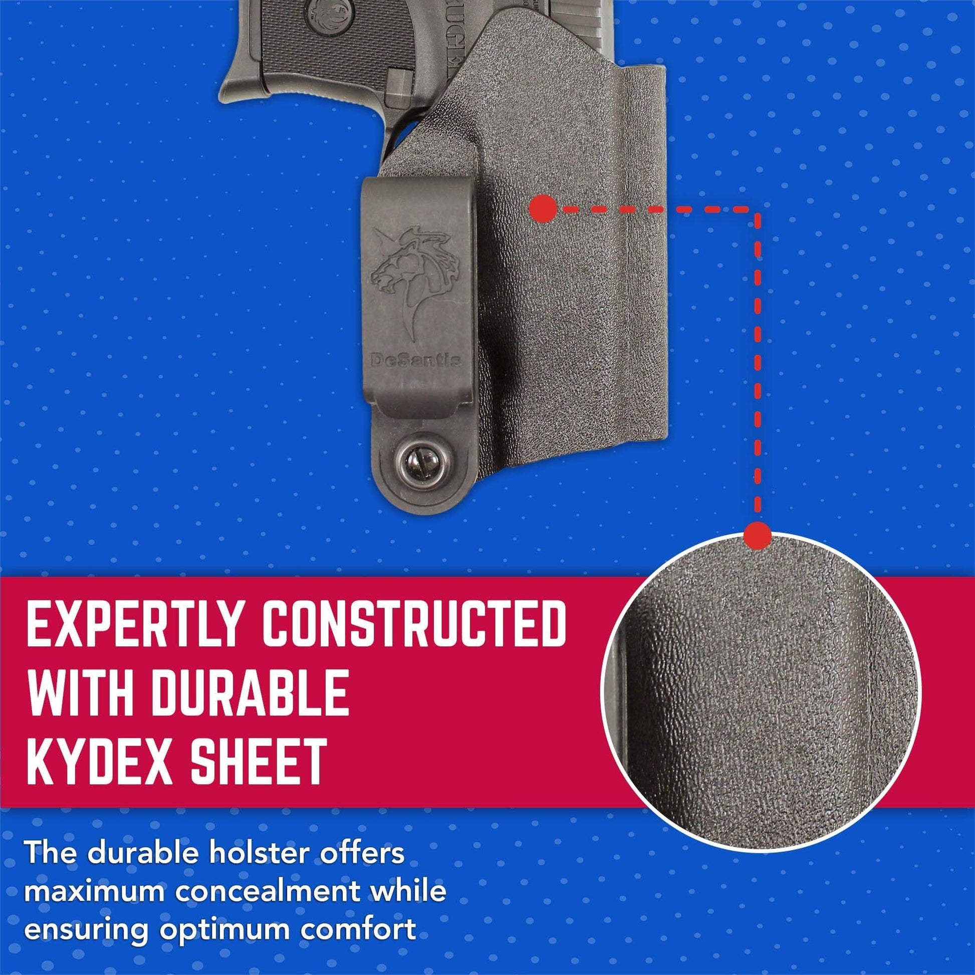 DeSantis Slim-Tuk - IWB Holster for Men and Women, Pistol Holster for Concealed Carry, Suitable for Appendix Wear, Ambidextrous, Made with Kydex, Adjustable Tension, Tuckable 360 C-Clip Gsupps Australia