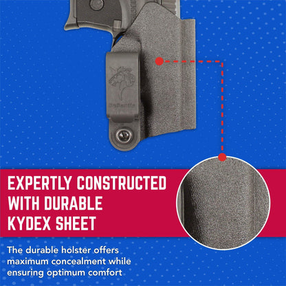 DeSantis Slim-Tuk - IWB Holster for Men and Women, Pistol Holster for Concealed Carry, Suitable for Appendix Wear, Ambidextrous, Made with Kydex, Adjustable Tension, Tuckable 360 C-Clip Gsupps Australia