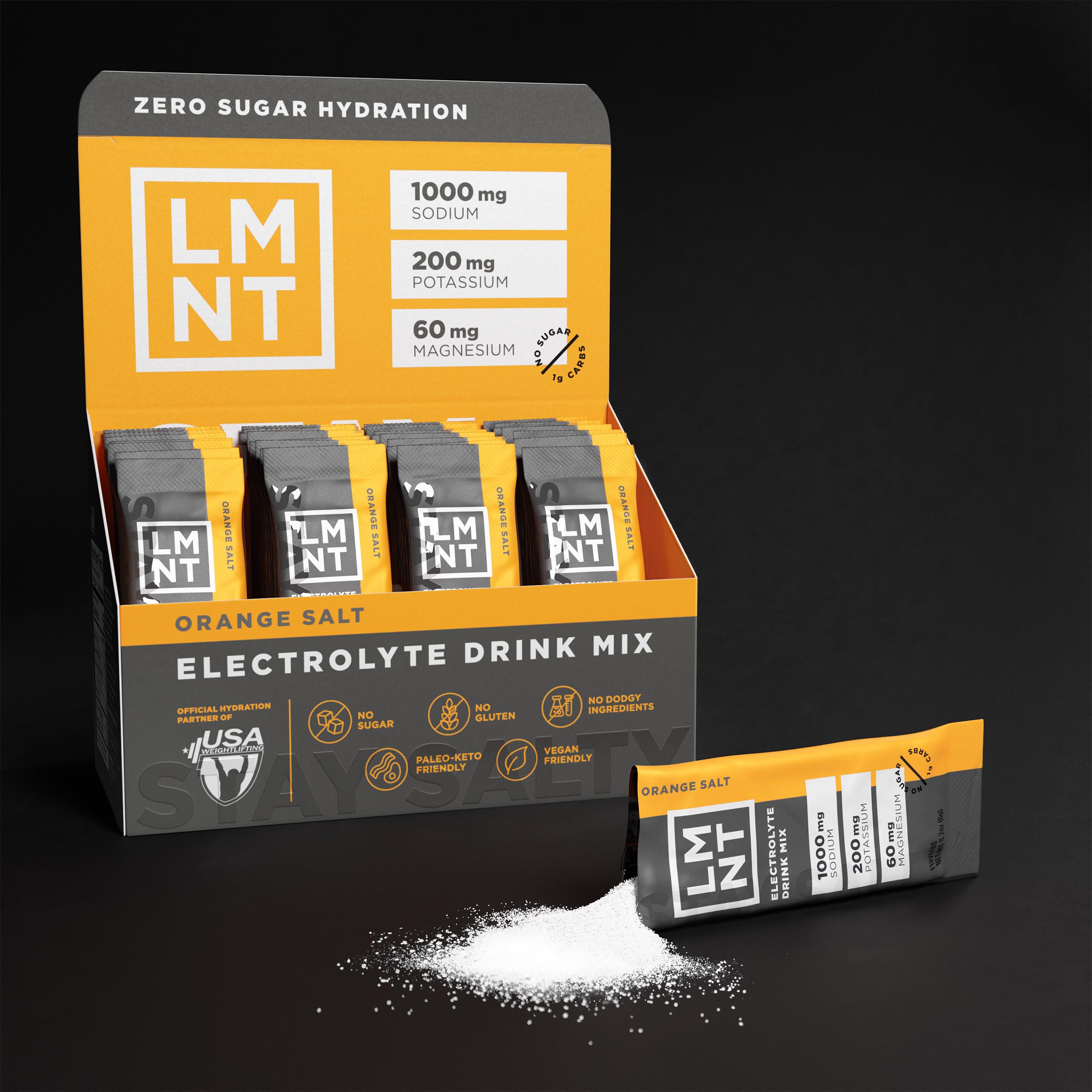 LMNT Zero Sugar Electrolytes - Orange Salt | Drink Mix | 30-Count Drink LMNT buy australia supplements