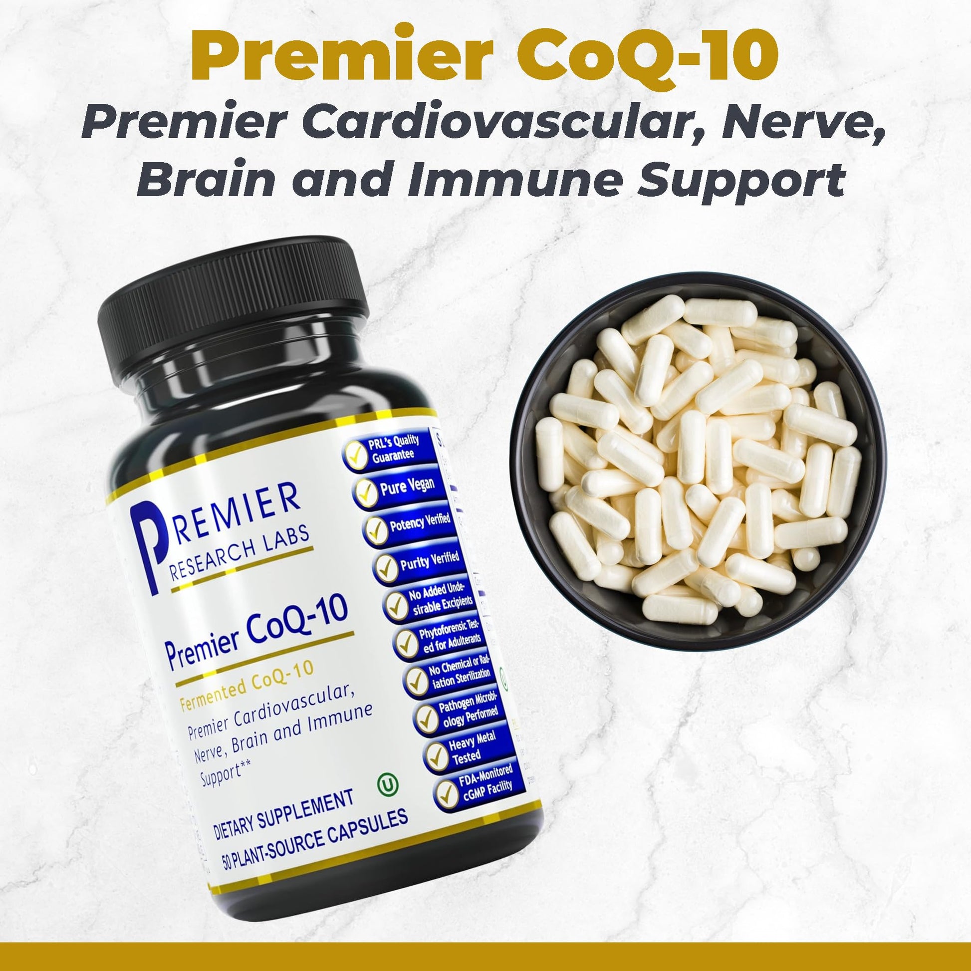 Premier Research Labs CoQ10 - Coenzyme Q10, Co Q 10 Supplement, 100mg Capsules, Ubiquinol Co Enzyme Q-10 with Red Algae & MCT Oil - 60 Vegetarian Capsules Premier Research Labs buy australia supplements