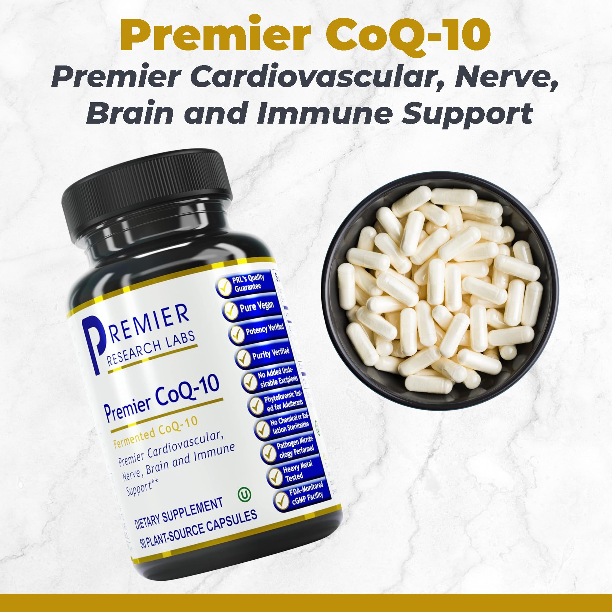 Premier Research Labs CoQ10 - Coenzyme Q10, Co Q 10 Supplement, 100mg Capsules, Ubiquinol Co Enzyme Q-10 with Red Algae & MCT Oil - 60 Vegetarian Capsules Premier Research Labs buy australia supplements