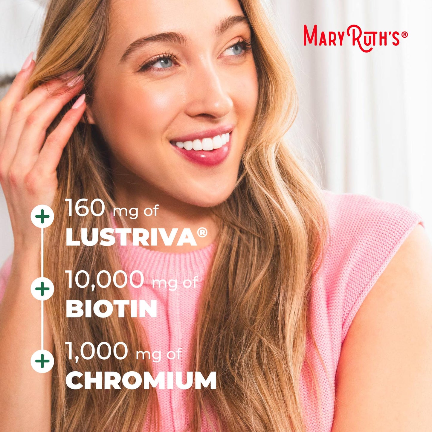 MARYRUTH'S Liquid Multivitamin + Hair Growth | Biotin 10000mcg | Lustriva Hair Growth Supplement | Clinically Tested in Women for Thicker Hair MARYRUTH'S