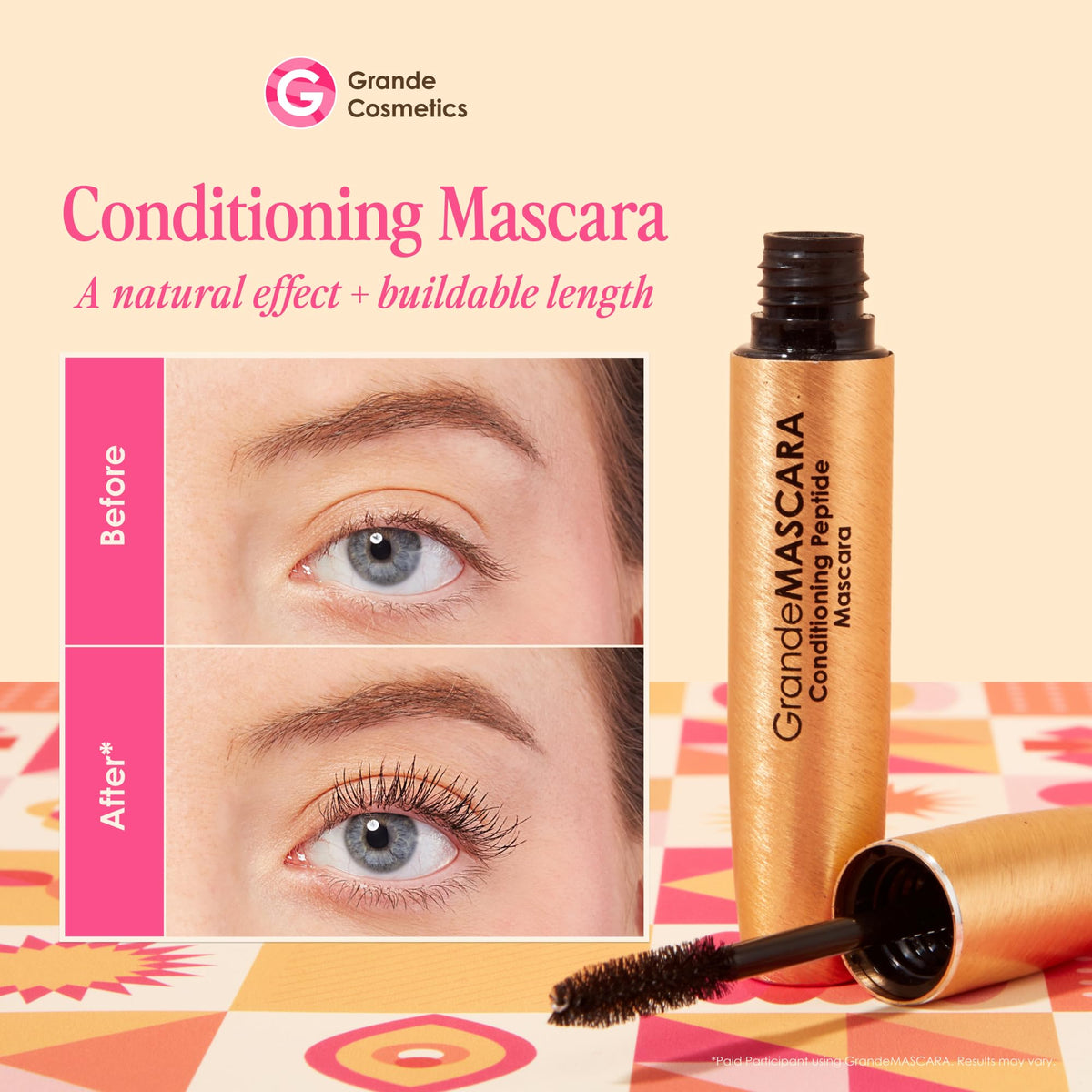 Grande Cosmetics GrandeMASCARA Conditioning Peptide Mascara, Black, 0.2 oz Grande Cosmetics