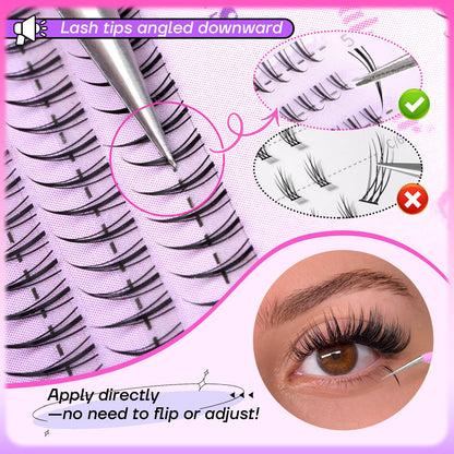 calphdiar Bottom Lashes Extension 552pcs Natural Lower Eyelash Clusters 5-7mm Bottom Lash Clusters 2 Styles Individual Lashes DIY Bottom Cluster Eyelash Extensions calphdiar
