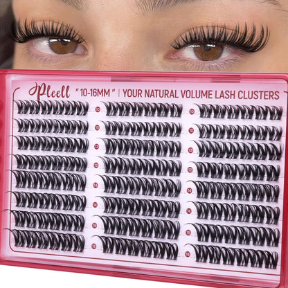 Flaunt Lash Clusters Wispy Eyelash Clusters 10-16mm Volume Cluster Eyelash Extensions Faux Mink D Curl Lashes Clusters Spider Individual Lashes Extensions with Wide Band by Pleell Pleell