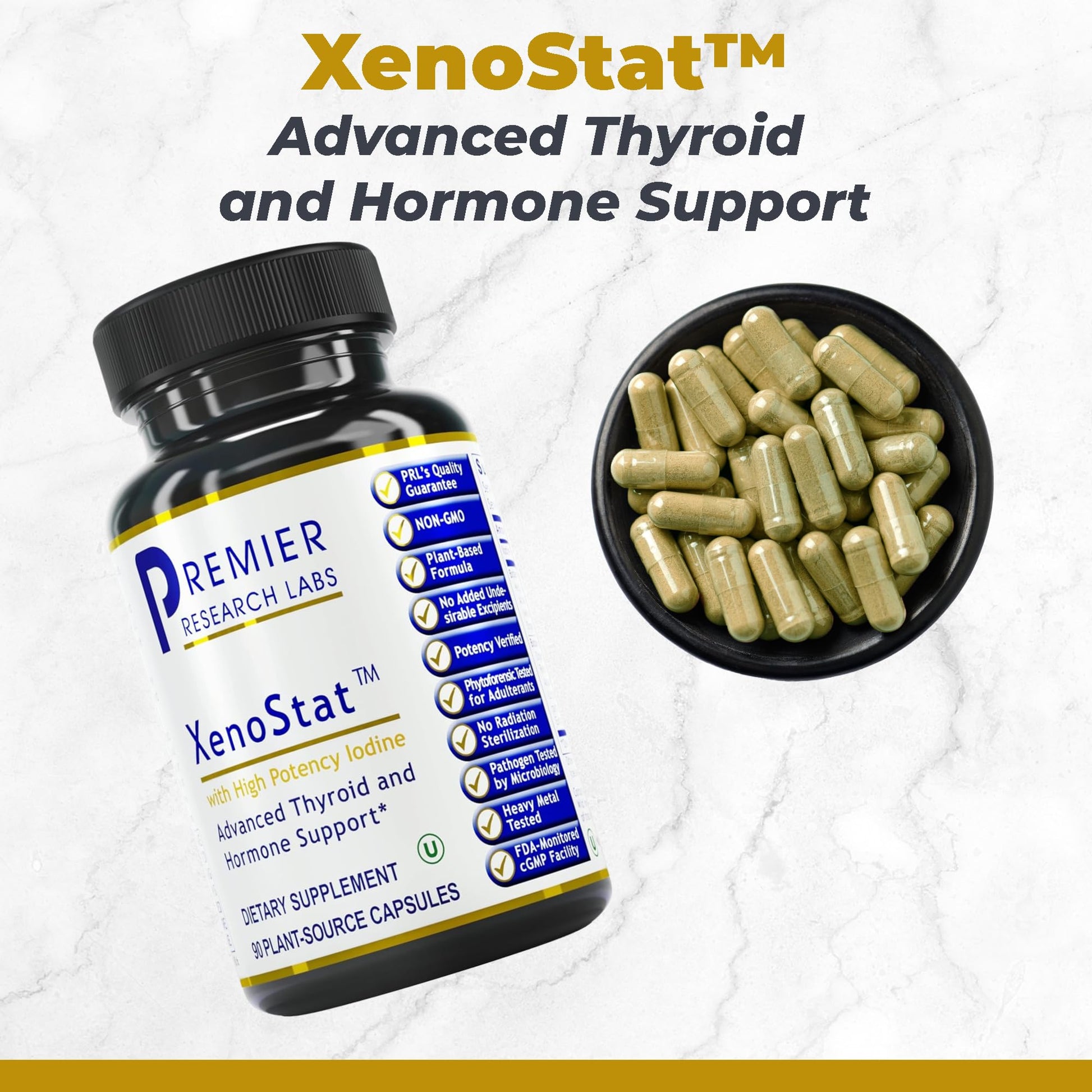 Premier Research Labs XenoStat - Thyroid Supplement, Thyroid Support for Women & Men, Iodine Supplement, Hormone Support, Thyroid Support Complex Supplement - 90 Capsules Premier Research Labs buy australia supplements