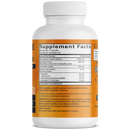 Bronson Glucosamine Chondroitin Turmeric & MSM Advanced Joint & Cartilage Formula, Supports Healthy Joints Bronson