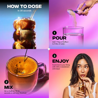 Everyday Dose Premium Adaptogenic Mushroom Coffee with Grass-Fed Collagen, Chaga, Lions Mane & L-Theanine for Better Focus, Energy, Digestion, Skin, and Immunity 30 Servings Everyday Dose