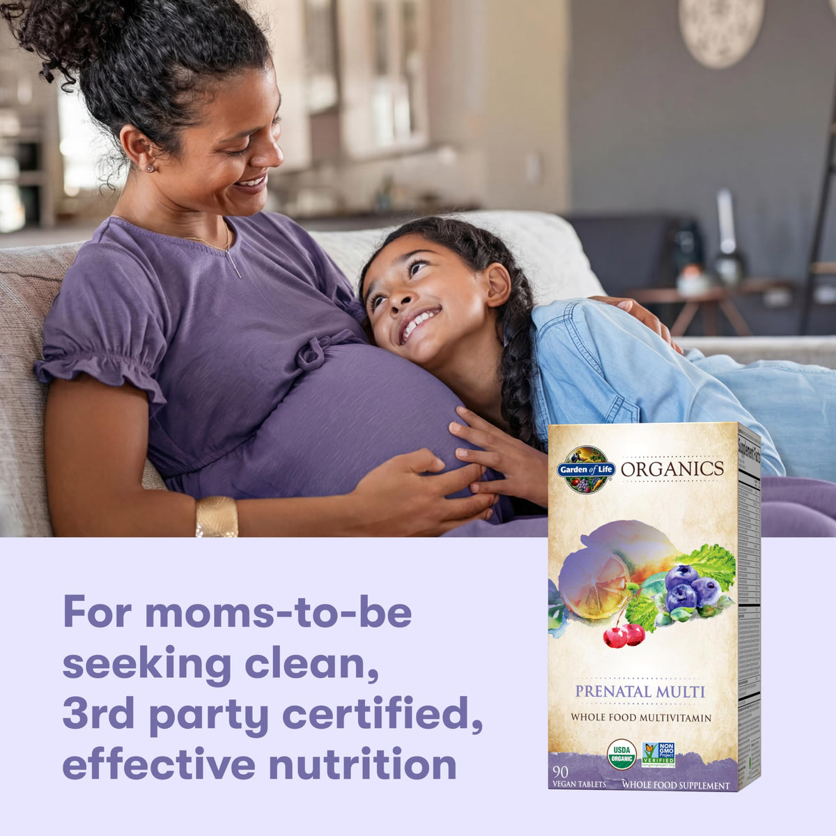 Garden of Life Organics Prenatal Multivitamin with Folate, B6, B12, D3 & Iron – Prenatal Vitamins for Women with Energy Metabolism Support for Healthy Fetal Development Garden of Life