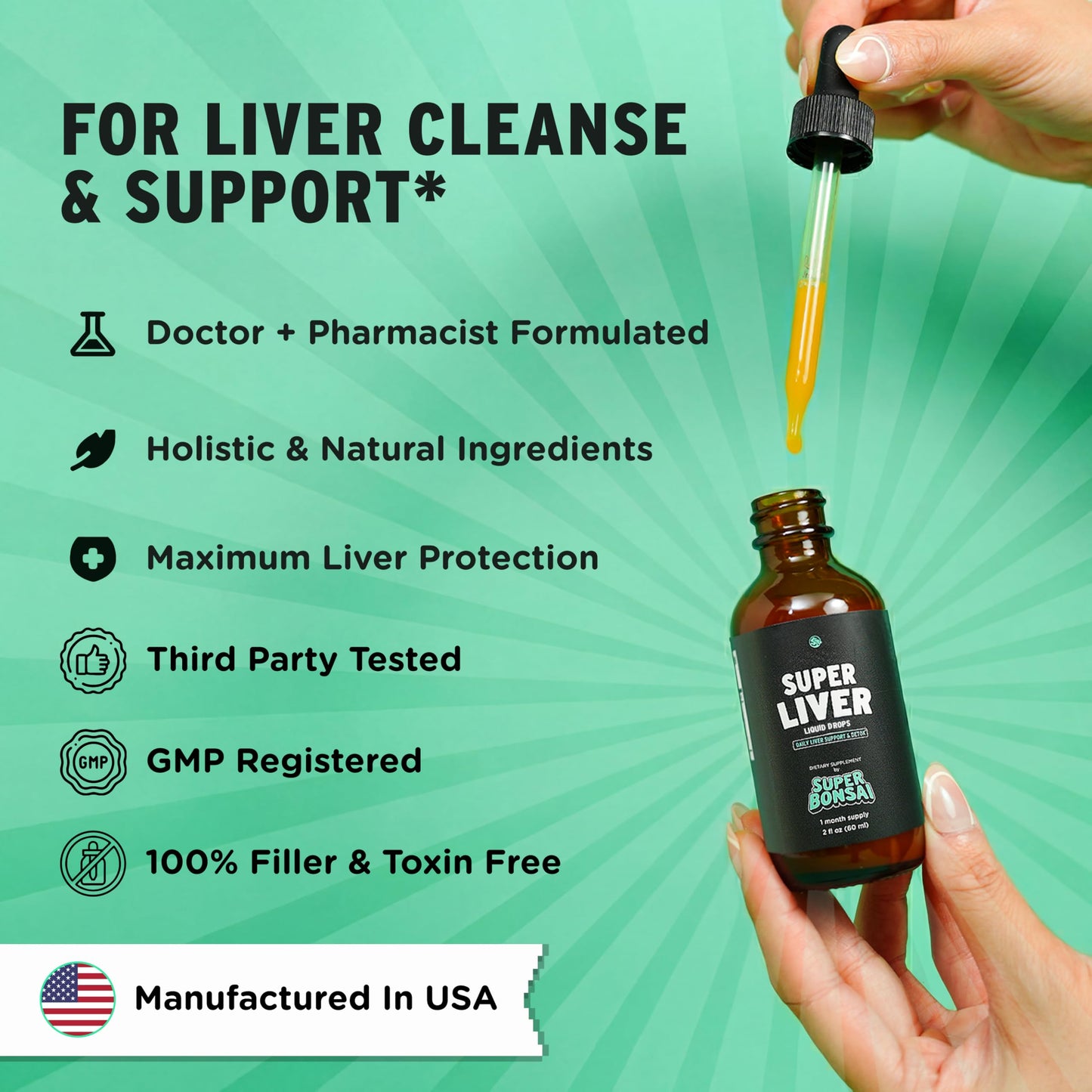 SuperBonsai Super Liver Support with Milk Thistle - All Natural Liver Cleanse Detox & Repair Aid - Doctor-Formulated Liver Supplement SuperBonsai