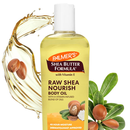 Palmer's Shea Formula Raw Shea Body Oil with Vitamin E, Deep Body Moisturizer to Soothe & Nourish Dry, Sensitive & Eczema-Prone Skin, 8.5 oz Palmer's