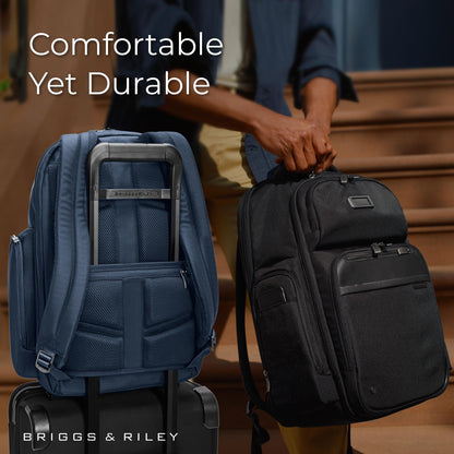 Briggs & Riley Medium Cargo Backpack for Women & Men - Laptop Backpack, For Work & Travel, Lightweight & Durable, Padded Straps, Fits up to 15" Laptop - @work Collection, Black Gsupps Australia