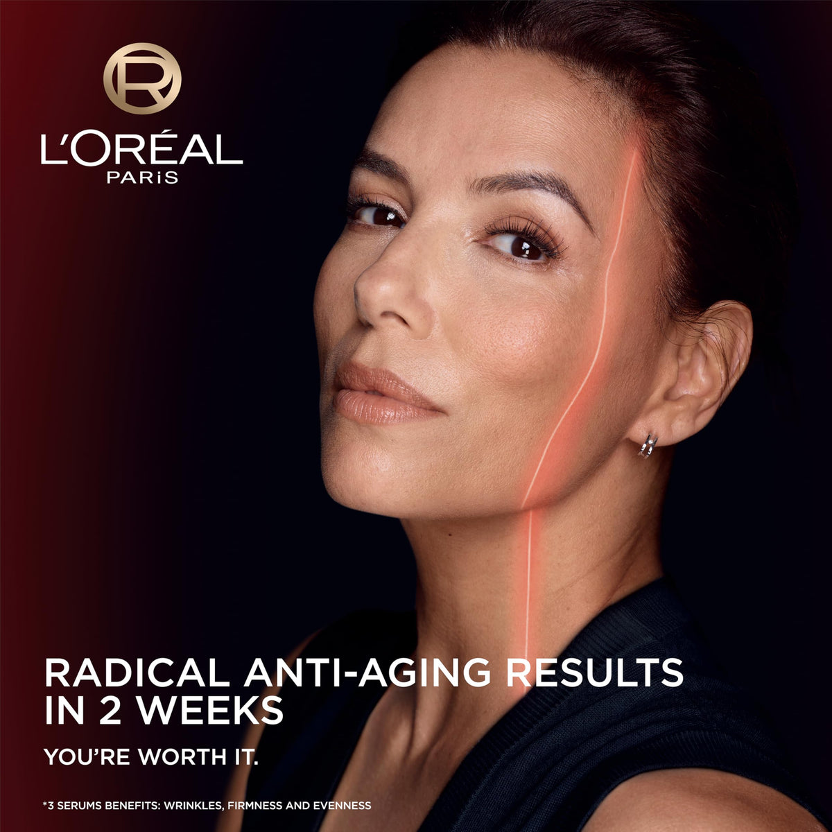 L'Oreal Paris Revitalift Triple Power Face Serum with Tri-Peptides, Hyaluronic Acid and Vitamin C, Anti Aging, Anti Wrinkle Serum to Firm and Brighten, 1 FL oz, + Sample L'Oreal Paris