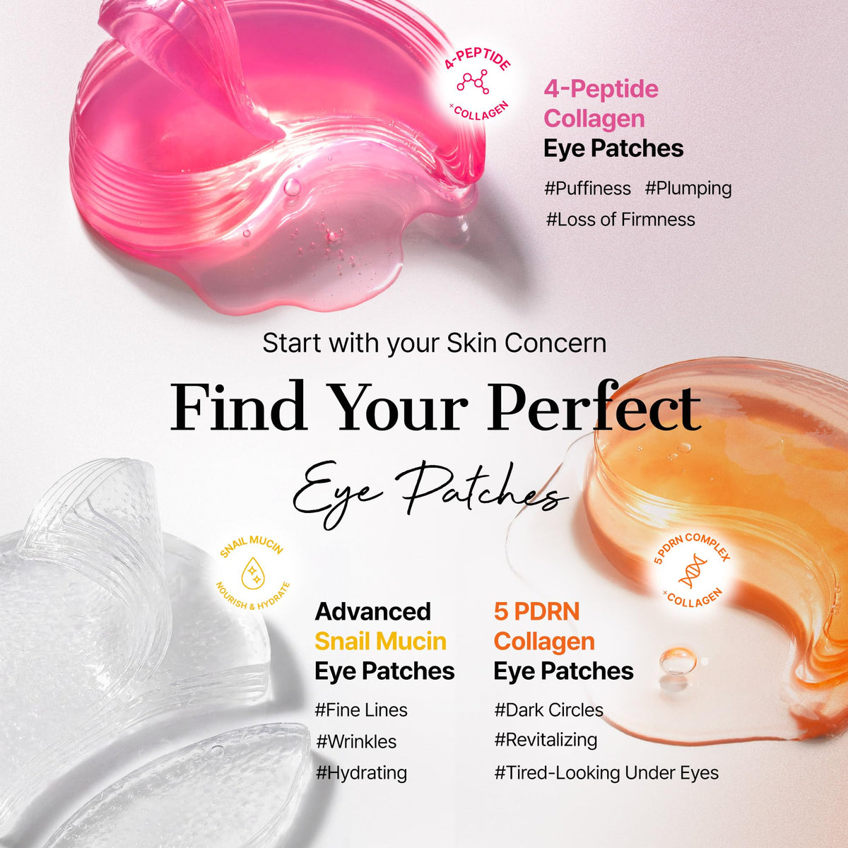 COSRX Pink Peptides Collagen Hydrogel Eye Patch for Puffy Eyes (60) COSRX