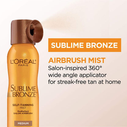 L'Oreal Paris Sublime Bronze Self Tanning Mist, Medium to Natural Spray Tan, 4.6 oz L'Oreal Paris