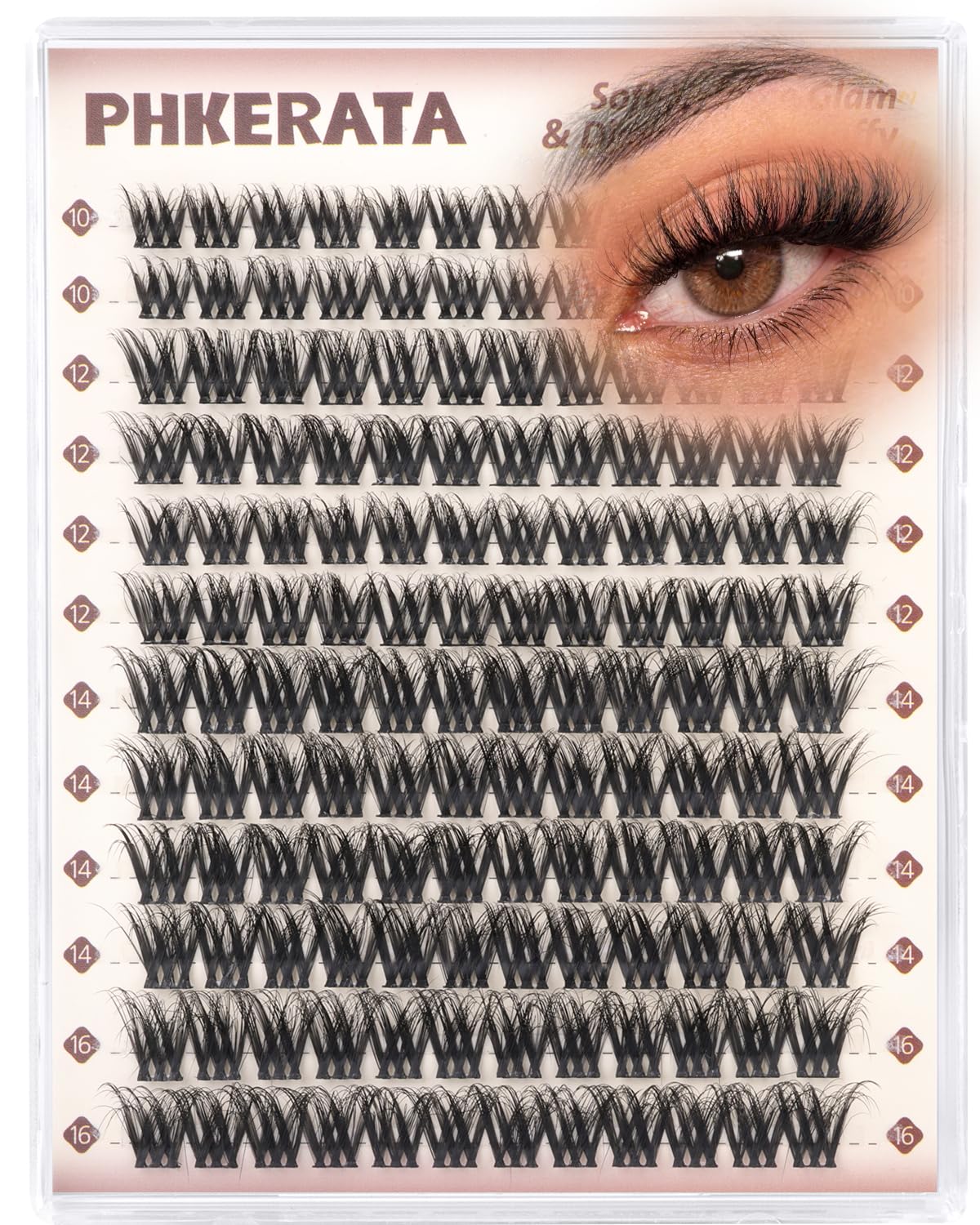 PHKERATA Fluffy Lash Clusters Wispy Eyelash Clusters D Curl PHKERATA