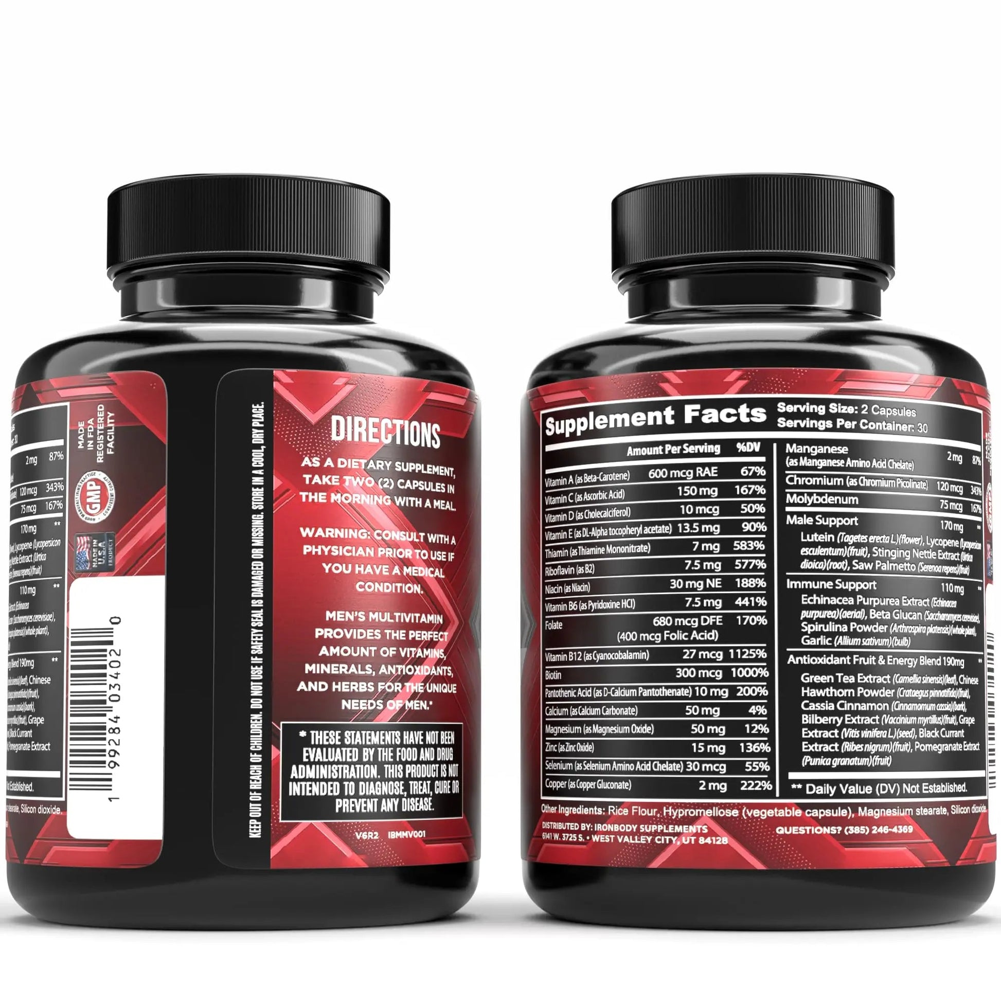 IronBody Supplements, Multivitamin for Men, Vitamins A, B, C, D, E, Zinc. Immune Support, Antioxidant Fruit and Energy Blend. 60 Capsules IronBody Supplements buy australia supplements