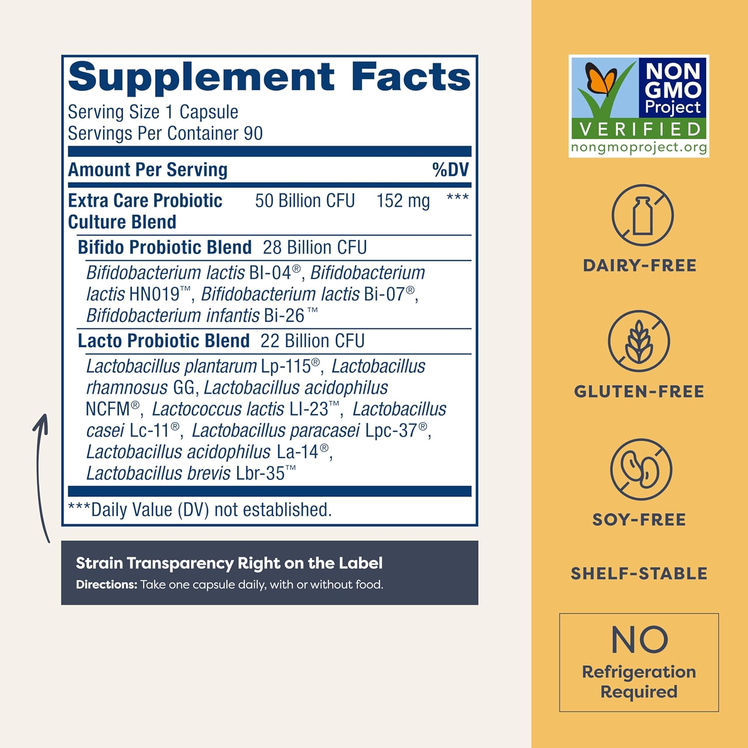 Renew Life Extra Care Digestive Probiotic Capsules, 50 Billion CFU Guaranteed, Daily Supplement Supports Immune, Digestive, Respiratory Health(1), L. Rhamnosus GG, Dairy, Soy and Gluten-Free, 90 Count | 90 Vegetarian Capsules | Supports Digestive, Immune Gsupps Australia
