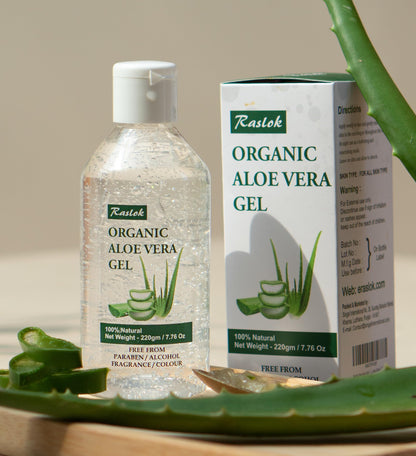 Raslok Aloe Vera Gel | 99% Pure Natural Aloe Gel For Moisturizing Face Skin & Hair Care,Durable Moisturizing Hydrating Soothing, Non-Sticky (7.7 OZ) Raslok