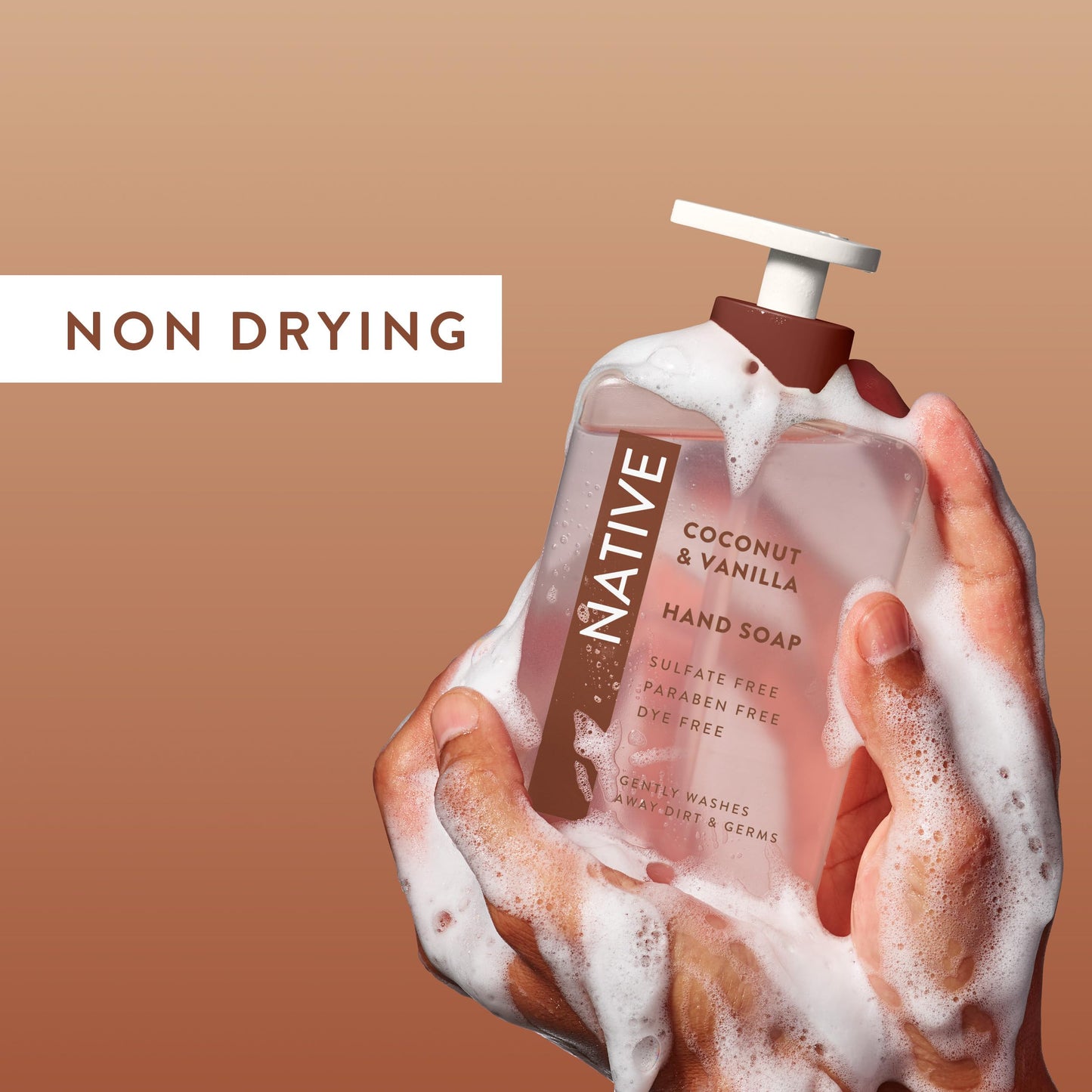 Native Liquid Hand Soap, Coconut & Vanilla Scent, Non-Drying Formula for Soft, Smooth Hands Native