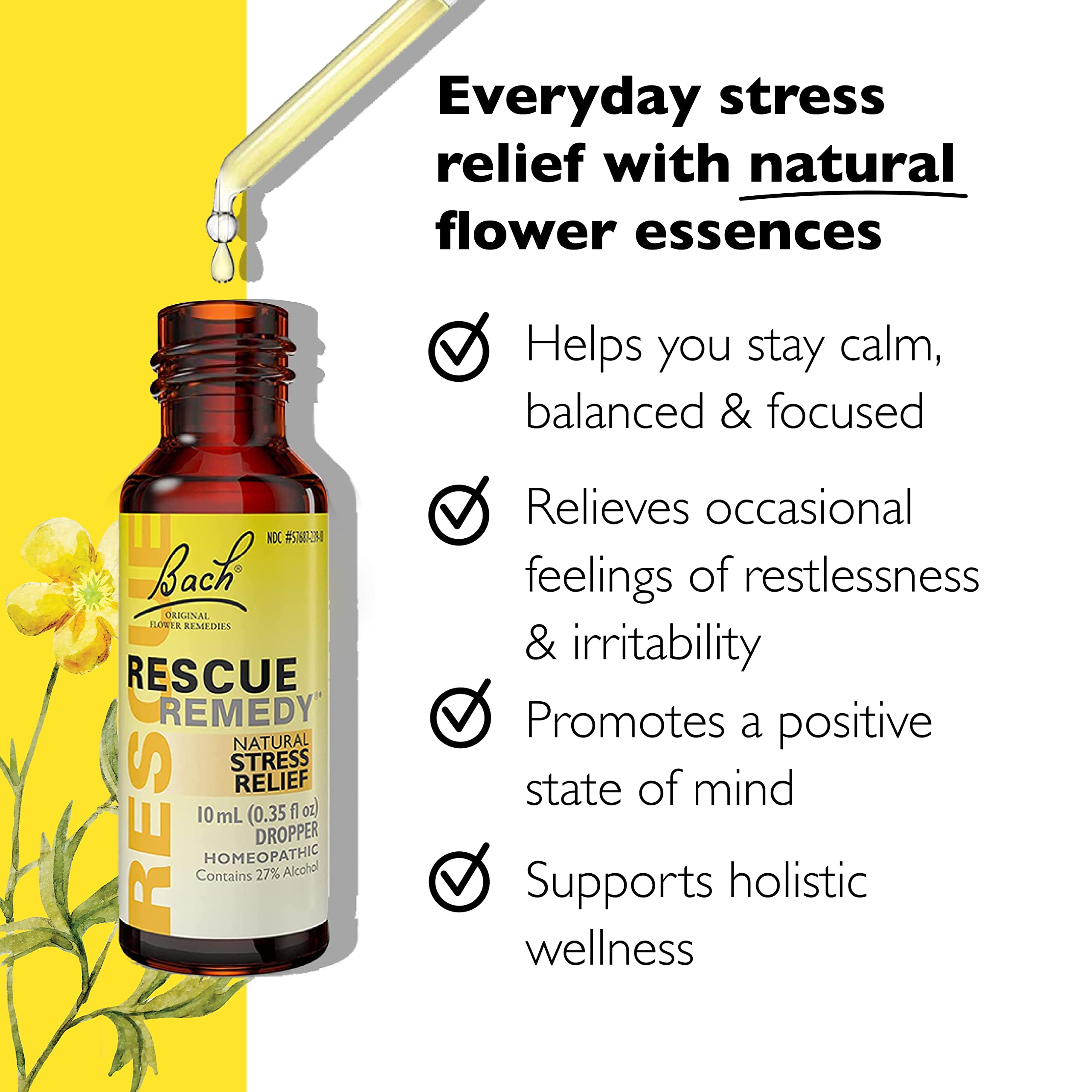 Bach Rescue Remedy Dropper, Natural Stress Relief, Homeopathic Flower Essence, Vegan, Gluten & Sugar-Free, Non-Habit Forming, 2 Pack, 10mL Ea Visit The Rescue Store Bach buy australia supplements