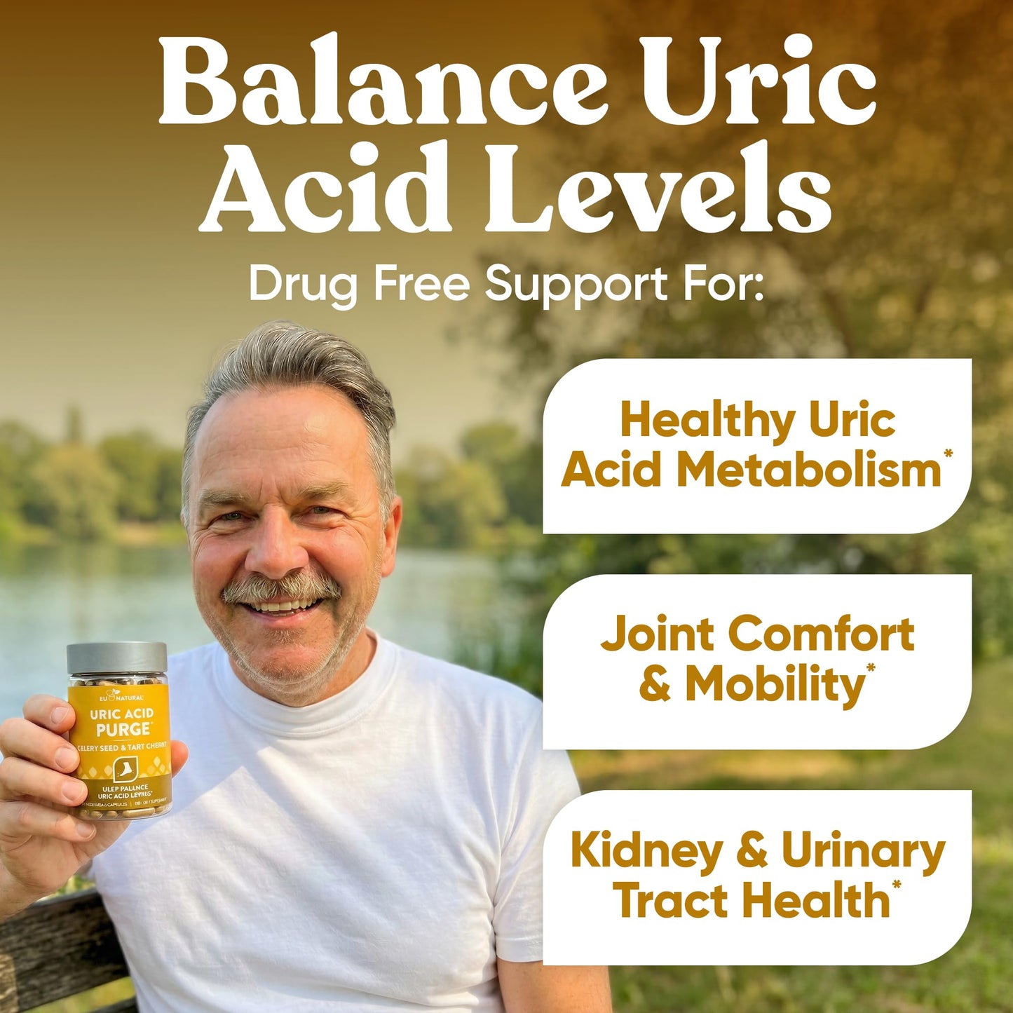 Eu Natural Purge Uric Acid Flush - Eat & Drink What You Want - Uric Acid Support for Joints & Mobility with Celery Seed Eu Natural