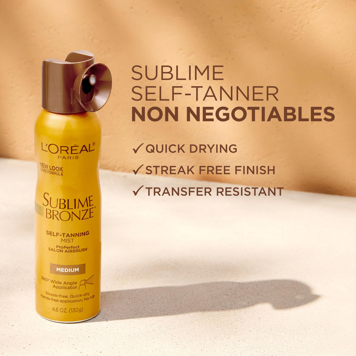 L'Oreal Paris Sublime Bronze Self Tanning Mist, Medium to Natural Spray Tan, 4.6 oz L'Oreal Paris