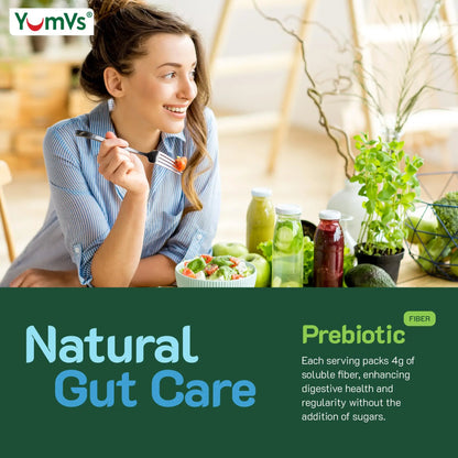 YumVs Sugar Free Prebiotic Fiber Gummies for Adults and Kids - Berry Flavor - Kosher Halal 4g High Fiber Supplement for Women and Men YUM-V'S