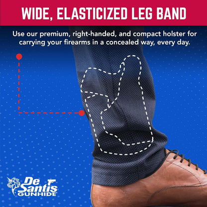 Desantis Die Hard Ankle Rig - Fits Glock 43 & More - Right Hand Draw, Black Gsupps Australia