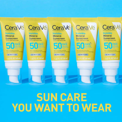 CeraVe Invisible Mineral Sunscreen SPF 50 Face Sunscreen, 1.7oz CeraVe