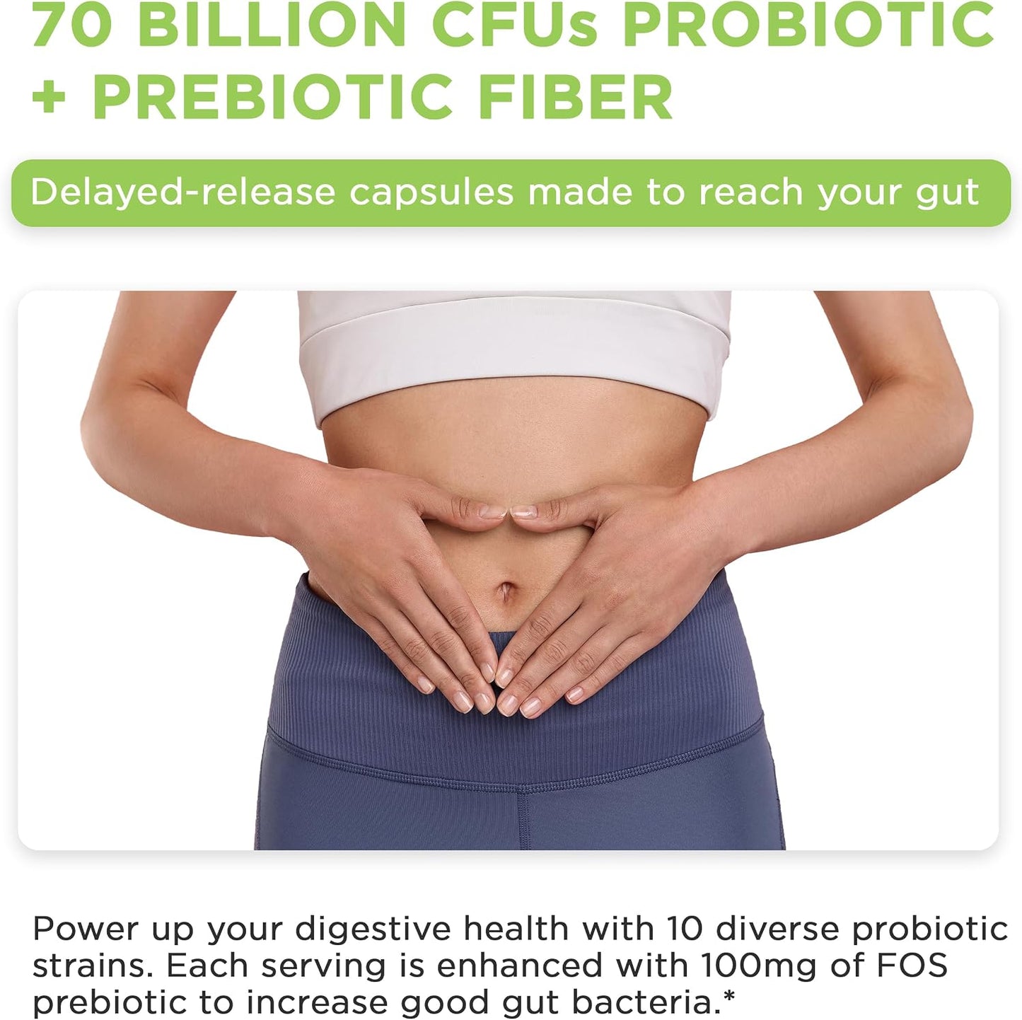 Vital Vitamins Probiotic Complex, 70 Billion CFU for Men & Women | 10-Probiotic Strain Blend with Prebiotic FOS, Supports Digestion & Immunity, Shelf-Stable, 30 Capsules Gsupps Australia
