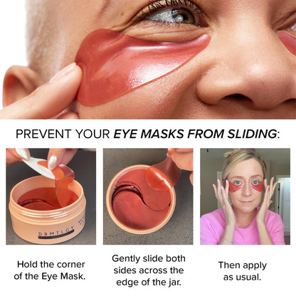 DRMTLGY Brightening Eye Masks – Biodegradable Hydrogel Under Eye Patches with Caffeine, Peptides, Hyaluronic Acid & Niacinamide DRMTLGY