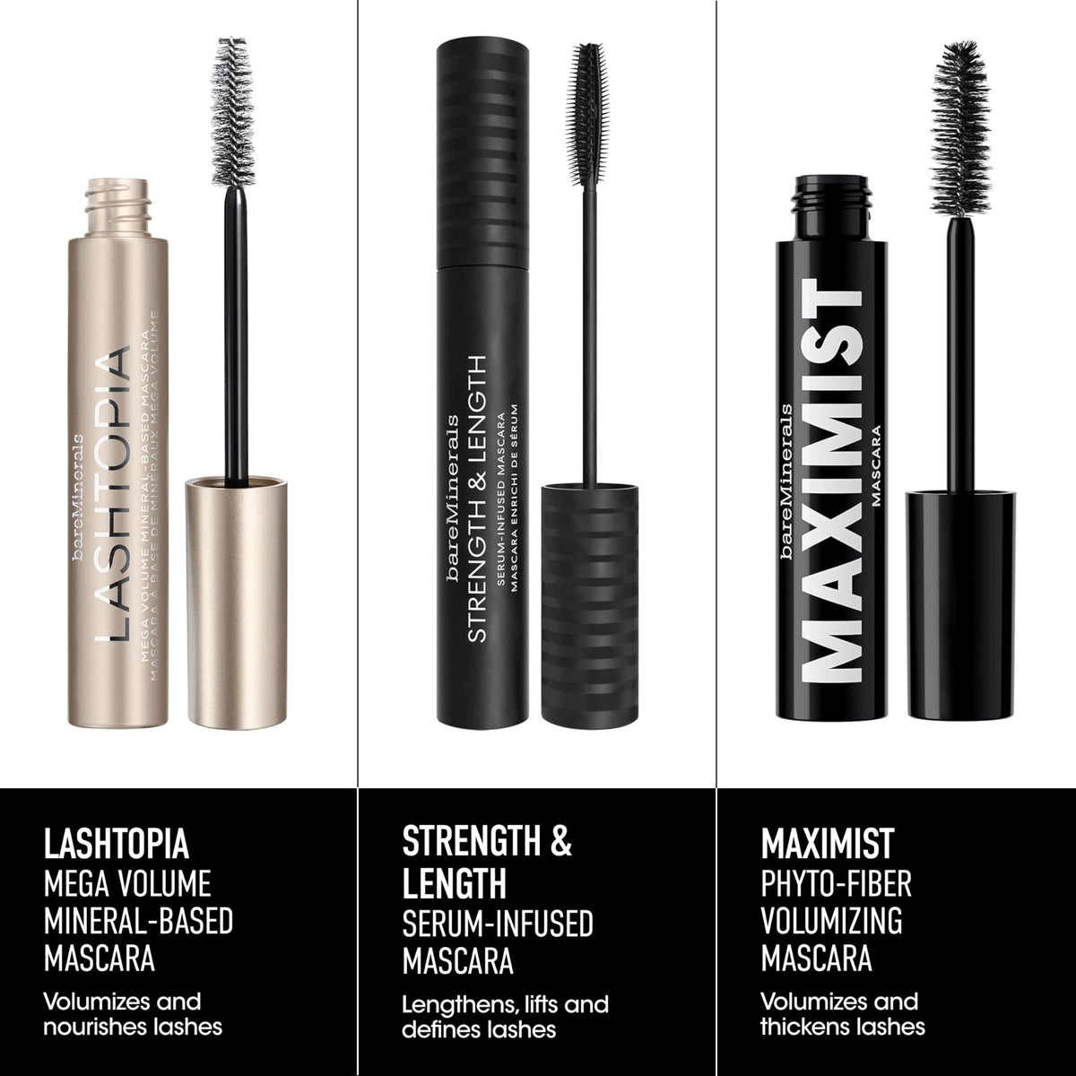 bareMinerals Lashtopia Mega Volume Mascara, Ultimate Black, 0.4 oz bareMinerals