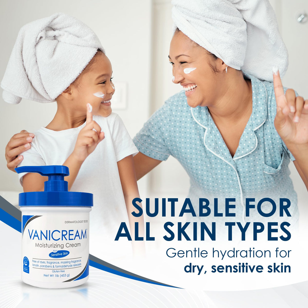 Vanicream Moisturizing Cream with Pump Dispenser, 16 Oz, Formulated without Common Irritants for Sensitive Skin, Body & Face Moisturizer, Restores Moisture & Soothes Irritated, Itchy Areas Vanicream