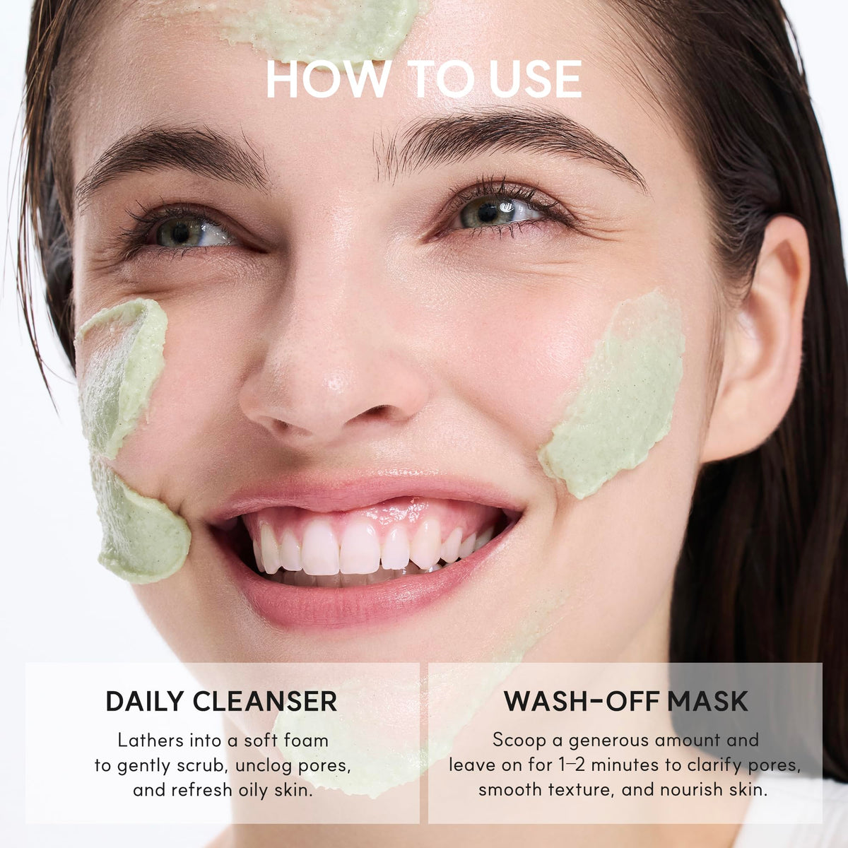Arencia Korean Rice Mochi Face Cleanser - Face Wash, Gentle Scrub All in One for Deep Cleansing, Moisturizing, Pore Minimizing with Rice Water & Green Tea (4.23oz) ARENCIA