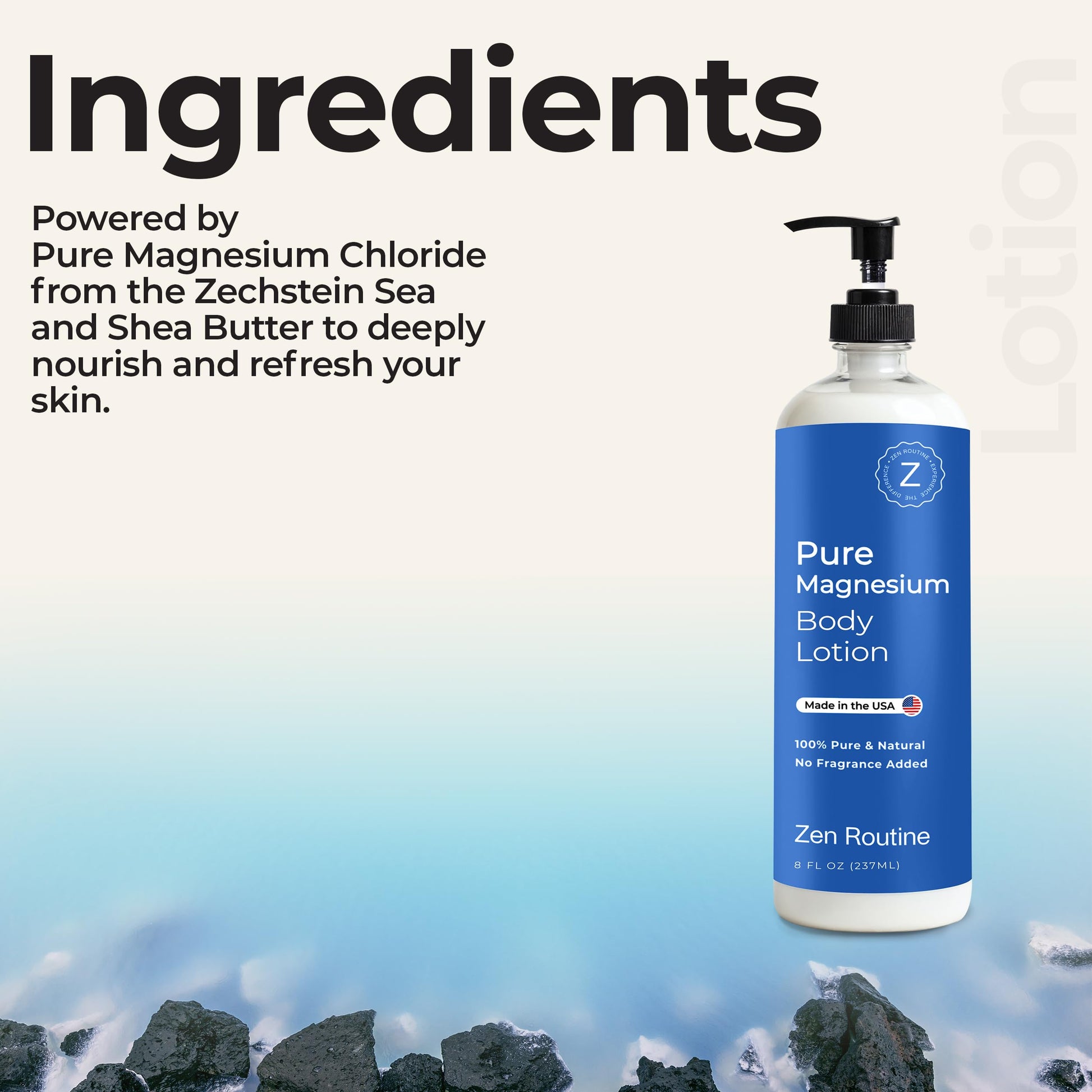 Zen Routine Magnesium Lotion for Sleep, Leg Cramps & Muscle Soreness with Shea Butter | Award-Winning Cream For Sleep – Safe for Kids – Unscented, Non-Greasy, Ultra Soothing – Made in USA Zen Routine buy australia supplements