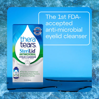 TheraTears SteriLid Antimicrobial Eyelid Cleanser and Face Wash, 2 Fl Oz TheraTears