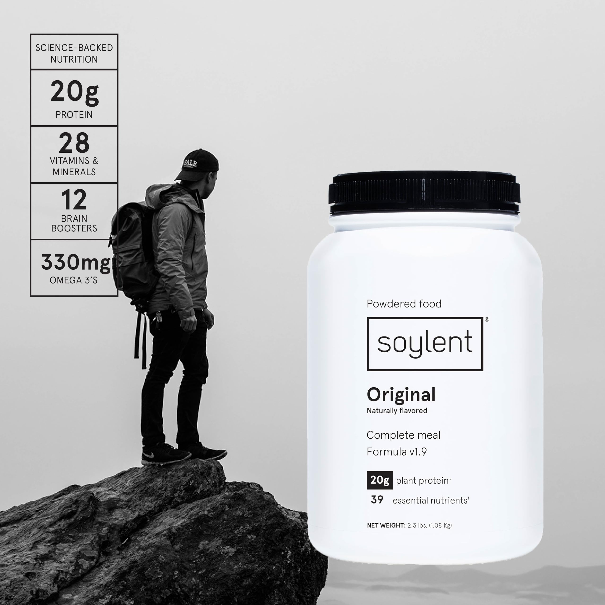Soylent Complete Nutrition Gluten-Free Vegan Protein Meal Replacement Powder, Original, 36.8 Oz Soylent buy australia supplements