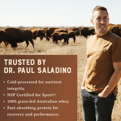 100% Grass Fed Whey Chocolate Protein Powder – Only Four Ingrediants, Absolutely Nothing Artificial – 25g of Grass Fed Whey Protein Per Serving – Clean Post Workout Recovery Powder – 2.84 lbs