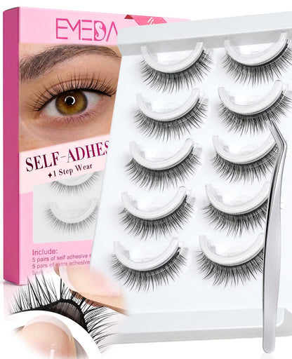 EMEDA Self Adhesive Eyelashes Natural Look No Glue Eyelashes EMEDA