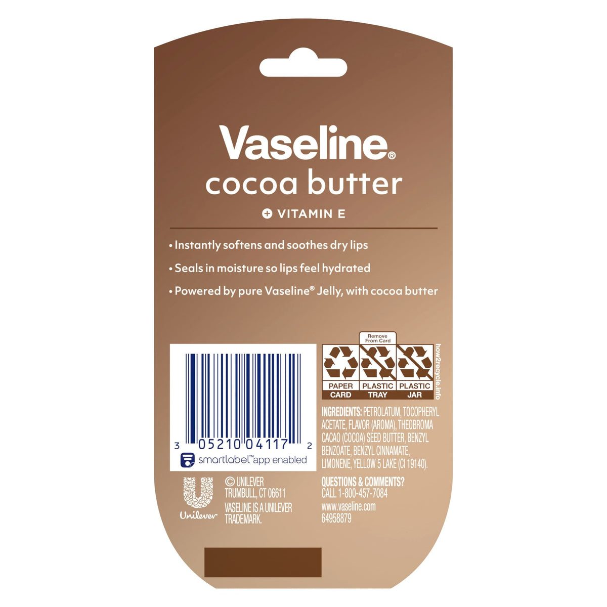 Vaseline Lip Therapy Cocoa Butter Mini Lip Balm For Dry Lips 0.5oz 2ct Vaseline