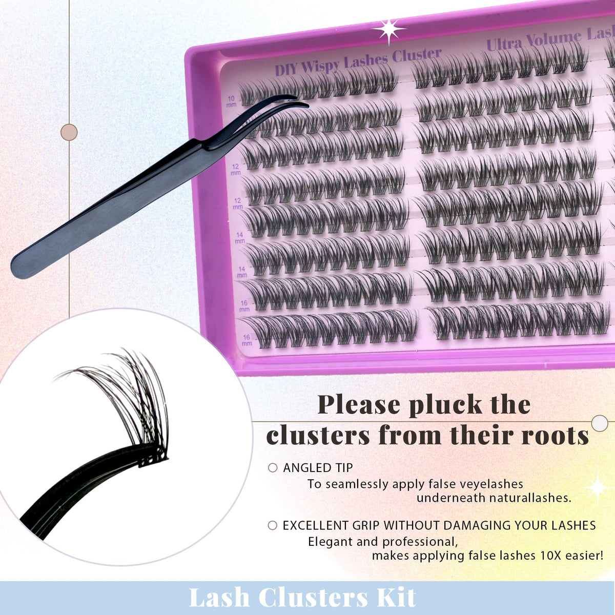 Wispy Lash Clusters Kit C Curl Natural Lashes Cluster Eyelash Extensions FebFeb