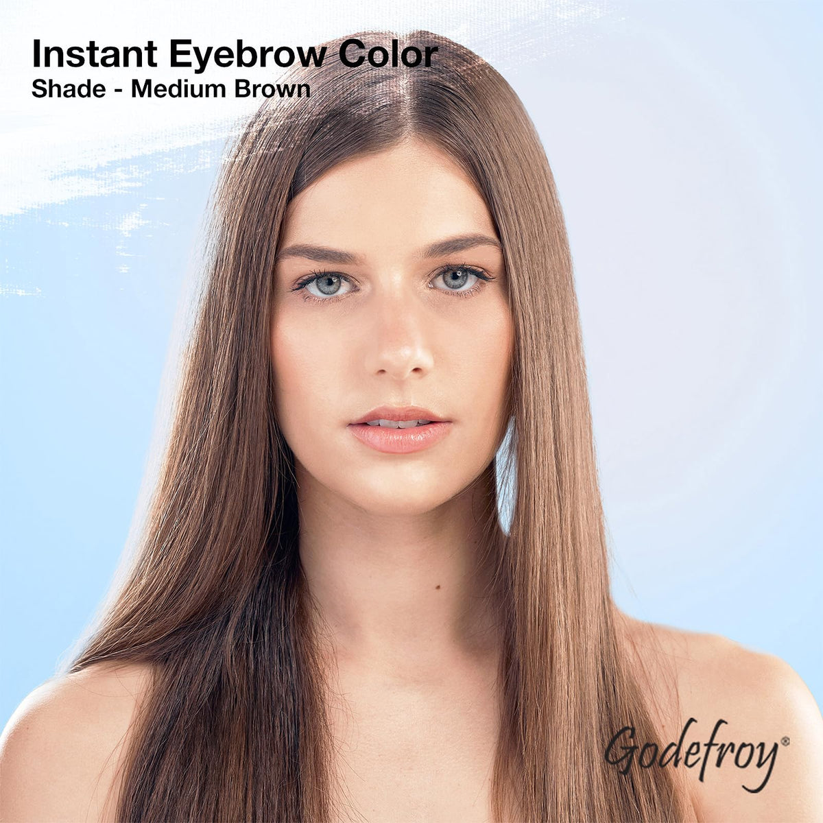 Godefroy Temporary Brow Color, Medium Brown, 3 Applications, Fast-Acting Godefroy