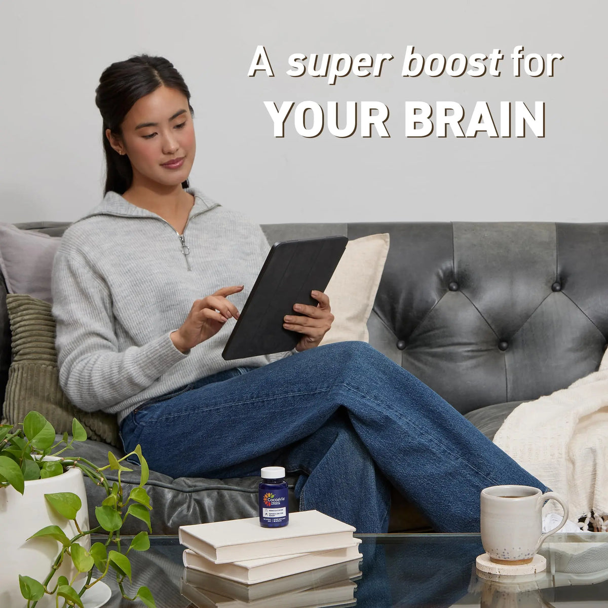 CocoaVia Memory & Focus Brain Supplement, 30 Day, Cocoa Flavanol Blend, Lutein, Added Caffeine for Boost. Improve Cognitive Function, Attention, Vegan & Plant Based, 30 Capsules CocoaVia