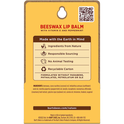 Burt's Bees Lip Balm, Original Beeswax, 0.15 oz., 2 Tubes Burt's Bees