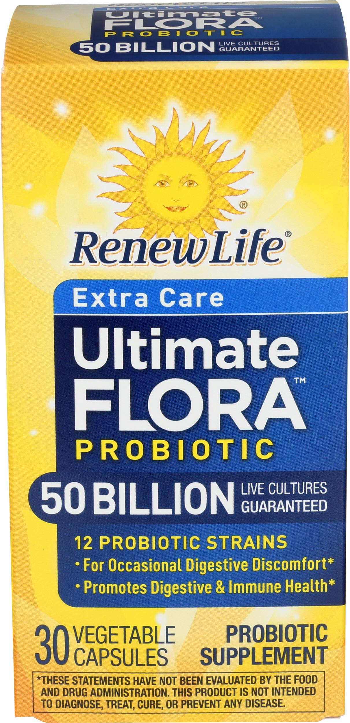 Renew Life Extra Care Digestive Probiotic Capsules, 50 Billion CFU Guaranteed, Daily Supplement Supports Immune, Digestive, Respiratory Health(1), L. Rhamnosus GG, Dairy, Soy and Gluten-Free, 90 Count | 90 Vegetarian Capsules | Supports Digestive, Immune Gsupps Australia