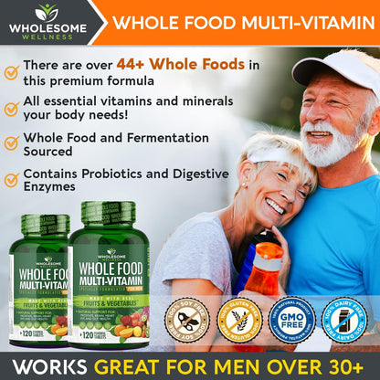 Wholesome Wellness Liposomal Vitamin C Capsules (200 Pills 1500mg Buffered) High Absorption + Food Multivitamin for Men - Natural Multi Vitamins, Minerals, Organic Extracts Bundle Gsupps Australia